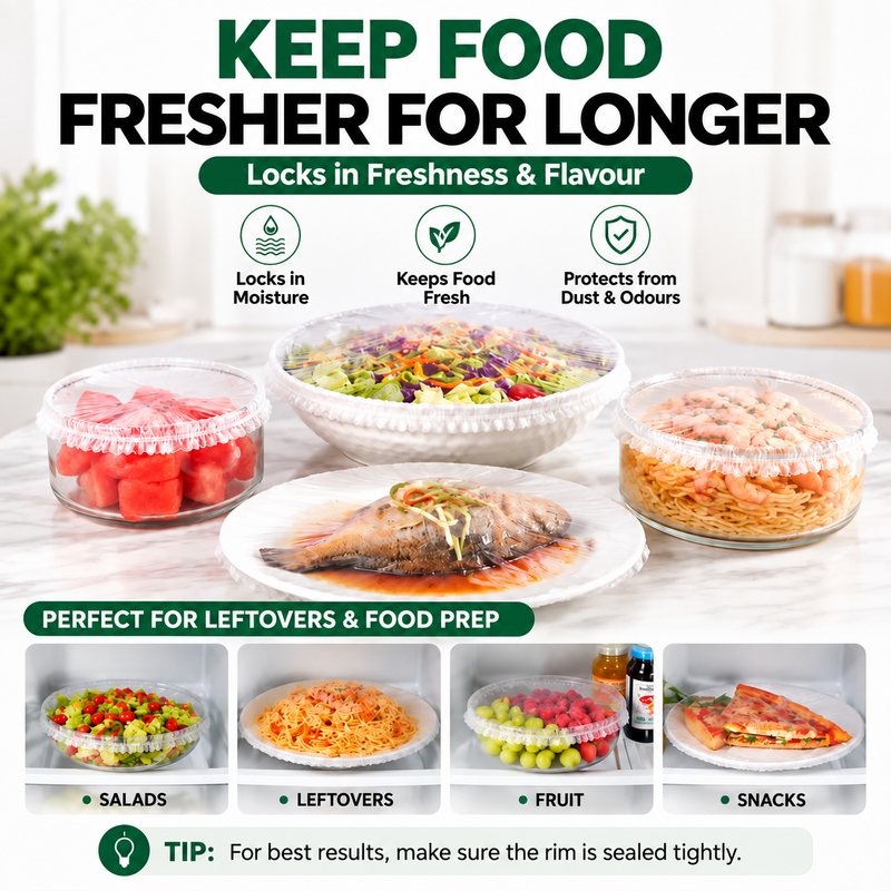 🔥100 PCS Disposable Stretch Food Covers for Bowls & Plates🔥