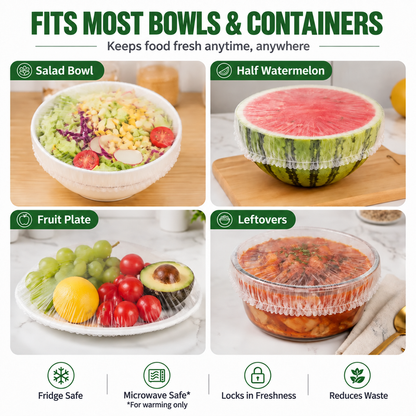 🔥100 PCS Disposable Stretch Food Covers for Bowls & Plates🔥