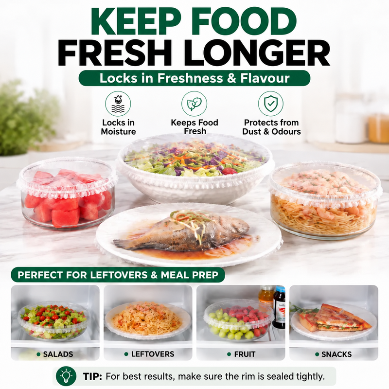 🔥100 PCS Disposable Stretch Food Covers for Bowls & Plates🔥
