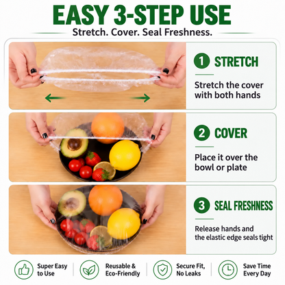 🔥100 PCS Disposable Stretch Food Covers for Bowls & Plates🔥