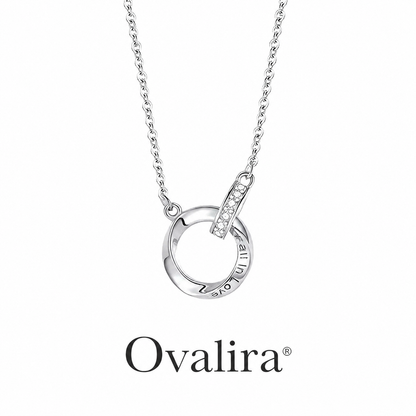 Ovalira® Mystic Nine Moissanite Circle Pendant Necklace – S999 Fine Silver