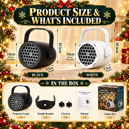 🎄 Christmas Pattern Projector Light – USB-Powered Rotating Holiday Projection Lamp