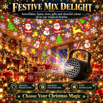 🎄 Christmas Pattern Projector Light – USB-Powered Rotating Holiday Projection Lamp