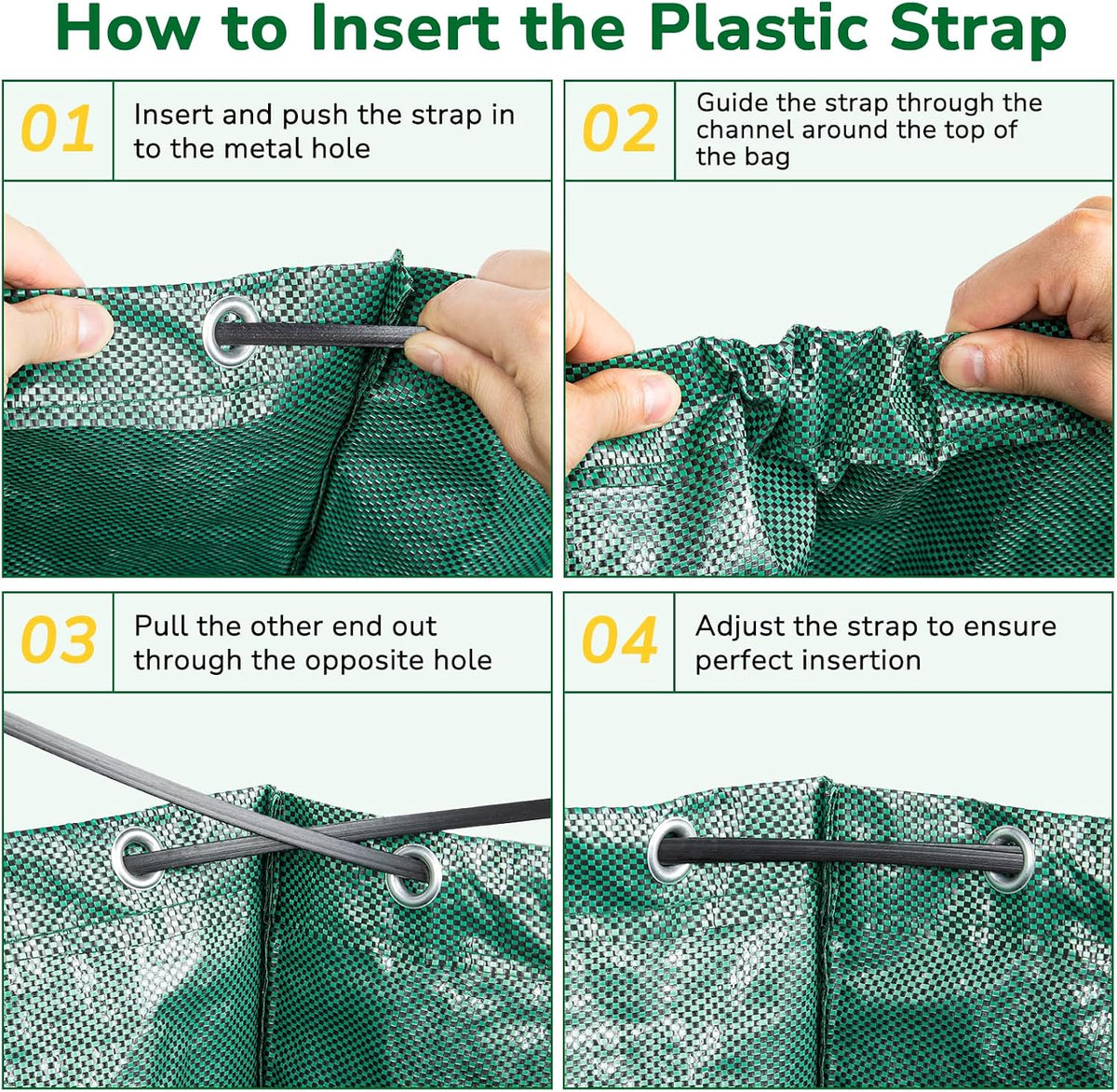 72-Gallon Reusable Garden Waste Bags – Heavy-Duty Self-Standing Yard Bags