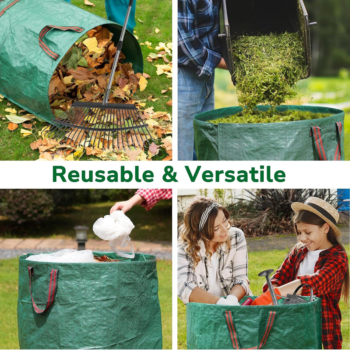 72-Gallon Reusable Garden Waste Bags – Heavy-Duty Self-Standing Yard Bags