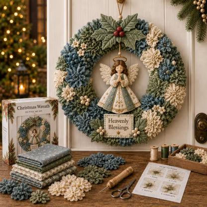 🎄 LAST DAY 50% OFF ✨ Make A Christmas Wreath You'll Be Proud To Display ❤️ 3D Fabric Poke DIY Kit With Tutorial & Guide Included