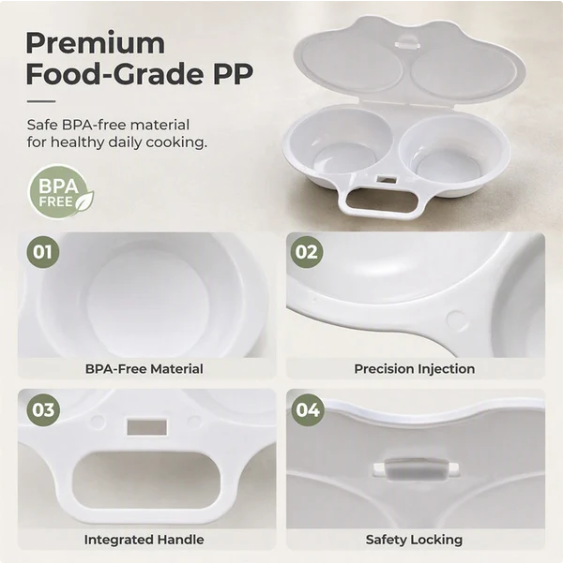 ⏳🔥LIMITED-TIME 50% OFF! ⏰Dual Cavity Microwave Egg Poacher – Quick oil‑free cooking, food‑grade PP & versatile. Perfect for busy mornings – healthy breakfast in minutes! ⚡🍳