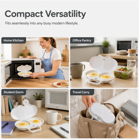 ⏳🔥LIMITED-TIME 50% OFF! ⏰Dual Cavity Microwave Egg Poacher – Quick oil‑free cooking, food‑grade PP & versatile. Perfect for busy mornings – healthy breakfast in minutes! ⚡🍳