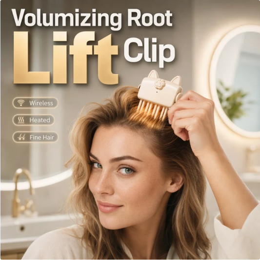 💇 Cordless Heated Root Volumizing Clip, Portable Travel Hair Styling Tool for Fine, Straight Hair