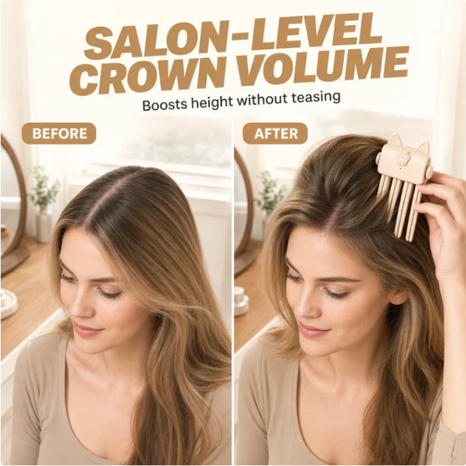 💇 Cordless Heated Root Volumizing Clip, Portable Travel Hair Styling Tool for Fine, Straight Hair